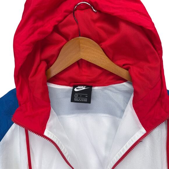 Nike Logo Jacket Red White Blue Retro Woven Color Block Black Label Street sz S - Picture 4 of 4